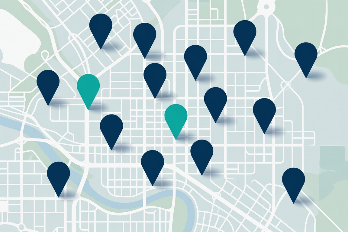 Preview of the Find My Injury Doctor directory showing injury care clinics mapped across a metro area
